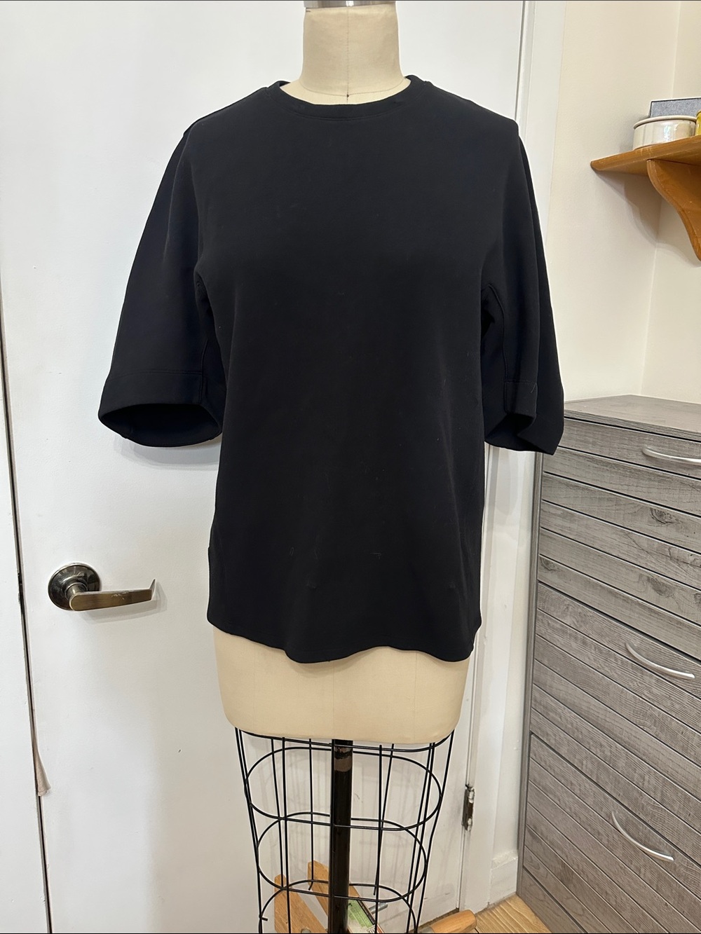 Theory Black Women's Crewneck Short Sleeve Top